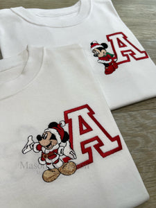 DISNEY - Christmas Mickey/ Minnie Varsity T shirt