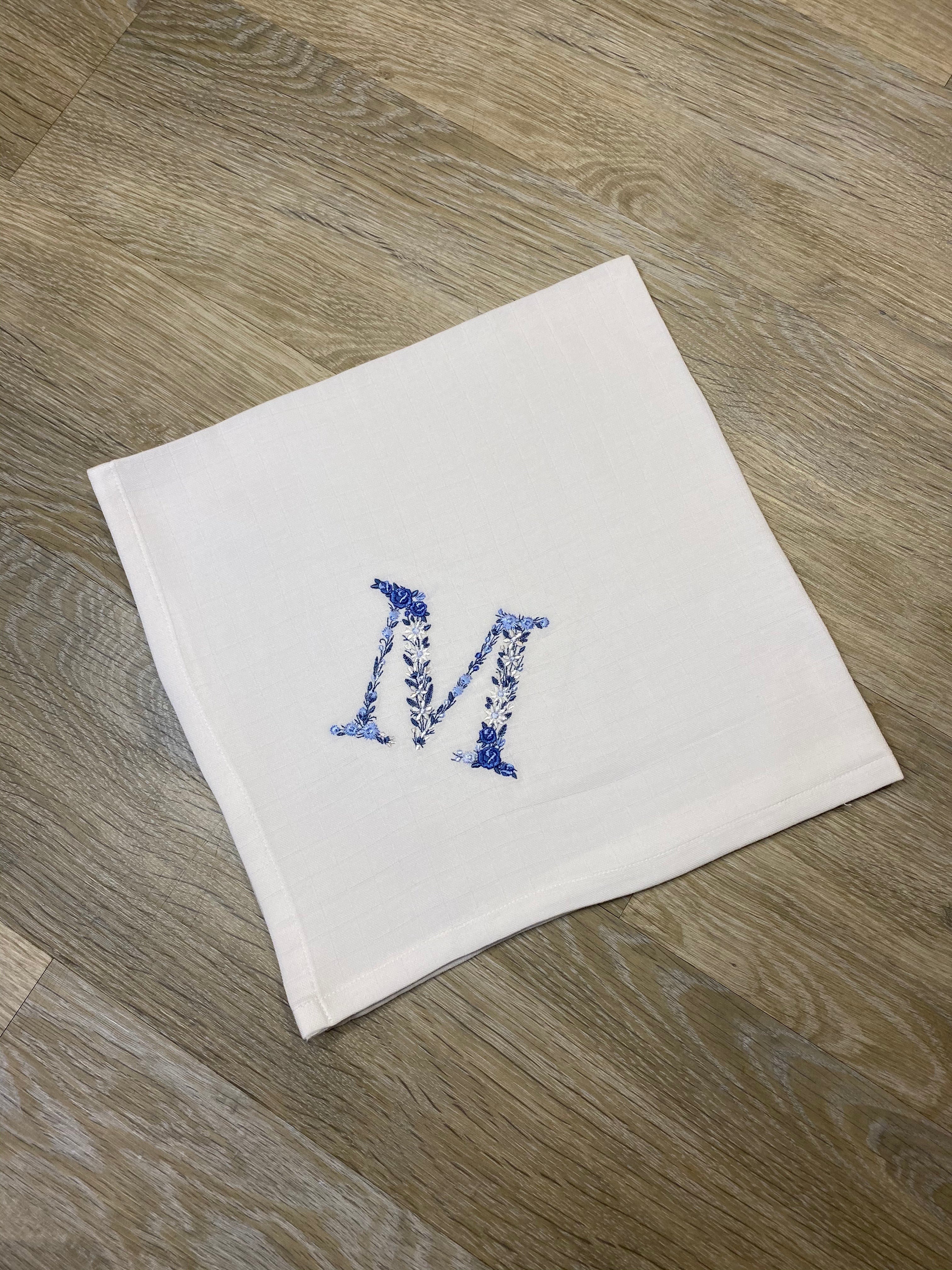 Floral Initial Muslin Square