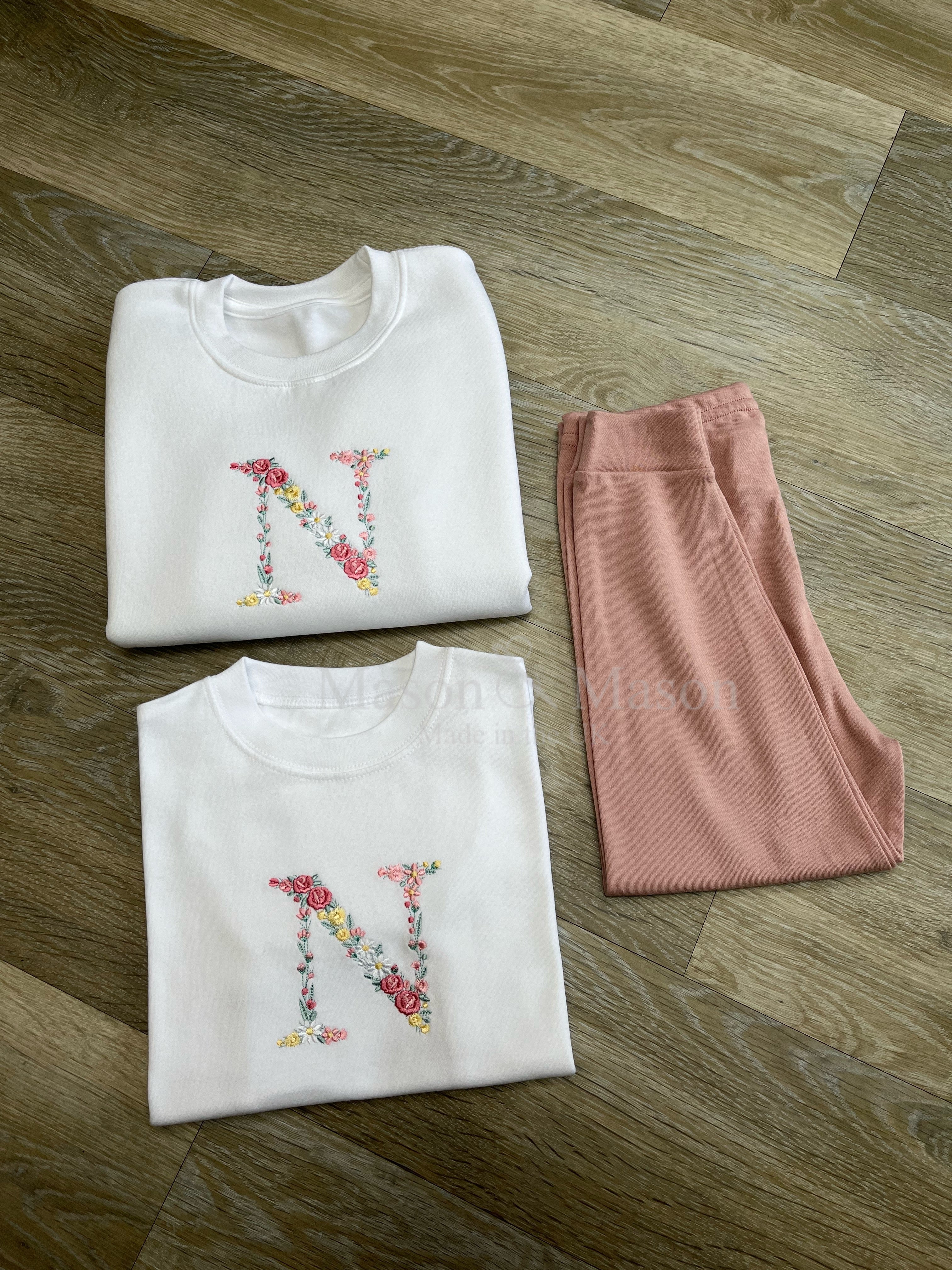 "Pic n Mix" Floral Initial Sweatshirt
